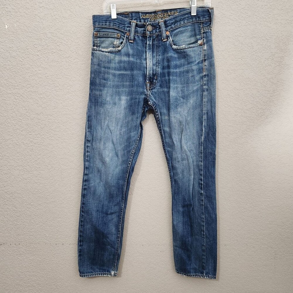 American Eagle Outfitters Mens Medium Wash Straight Leg Denim Jeans Size 32